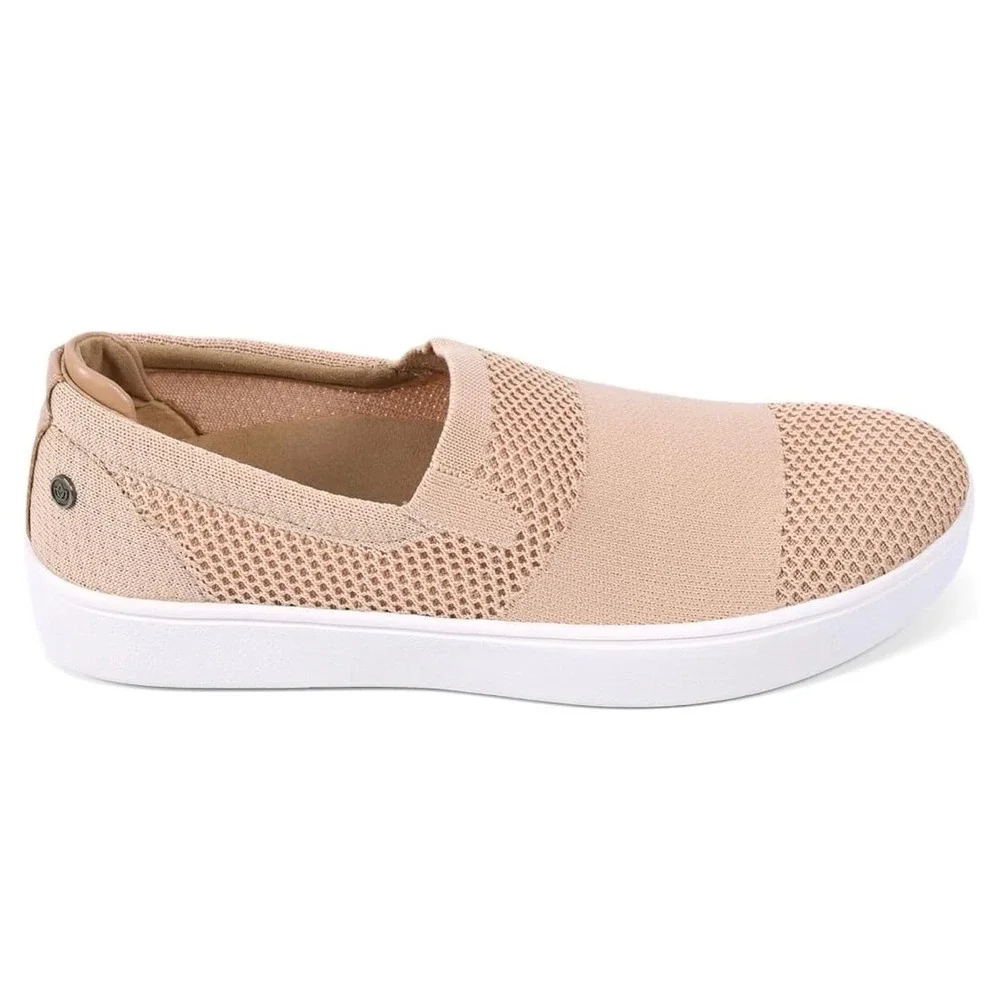 Spenco Coastal Slip-On Womens Sneakers Wheat Tan Knit Wide 11W SP1009WHE110W New